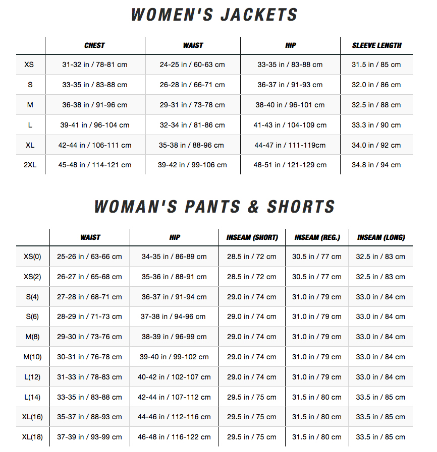 North face deals nuptse size chart